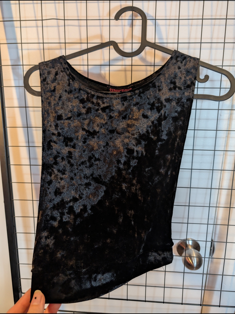 Black Crushed Velvet Tank/Sleeveless Top